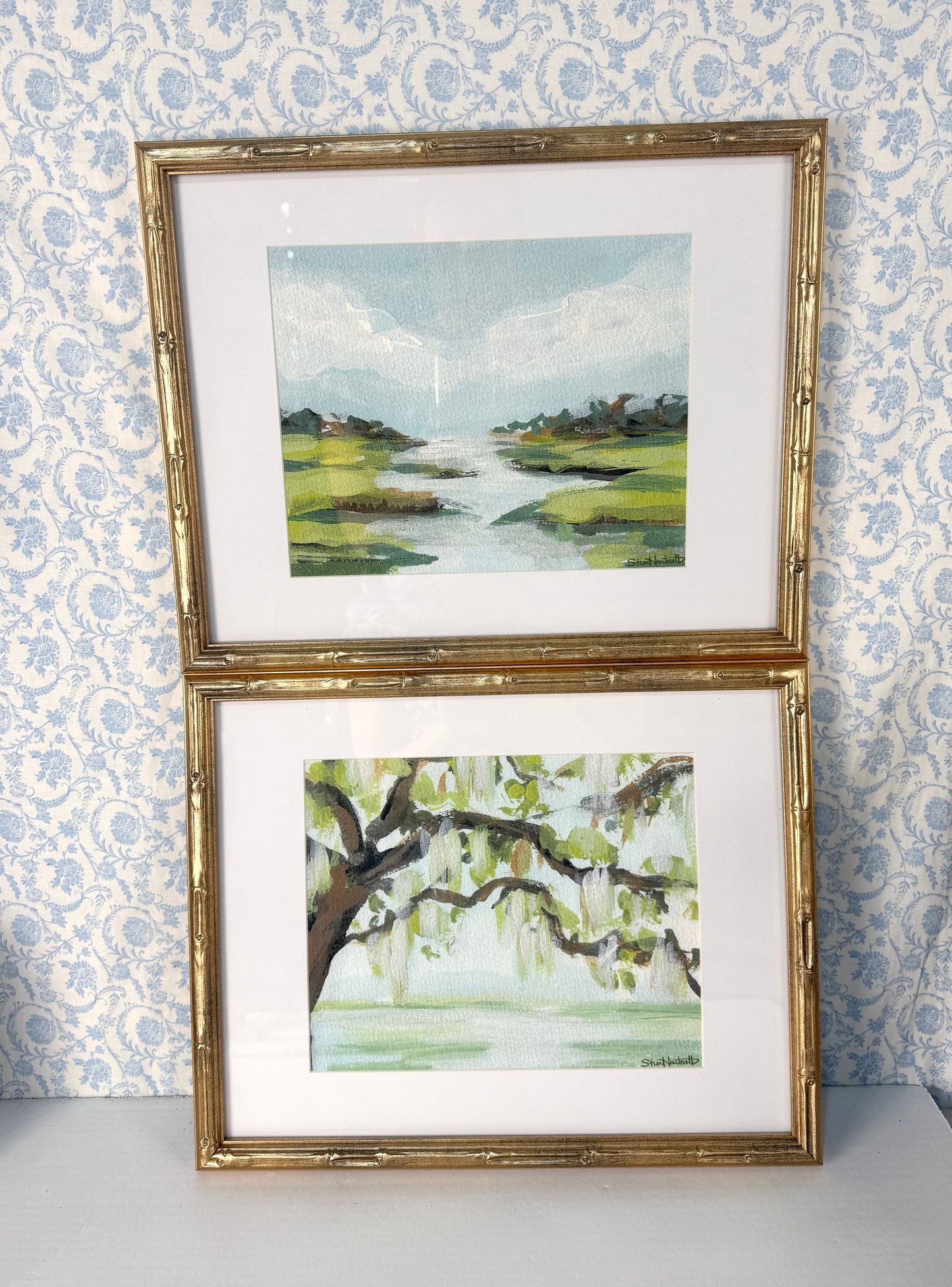 Lowcountry Coastal Calm Acrylic Painting Prints — Set of 4
