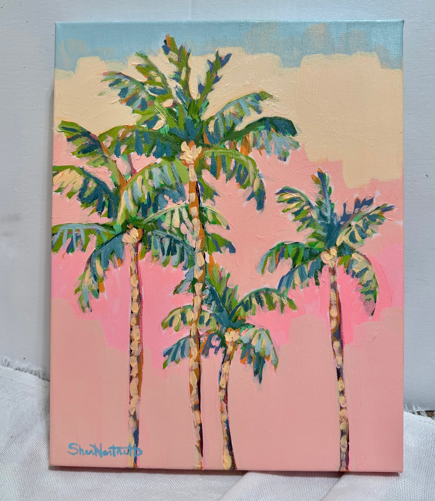 "Sunset Palms" Original Acrylic Painting- Seaside Collection