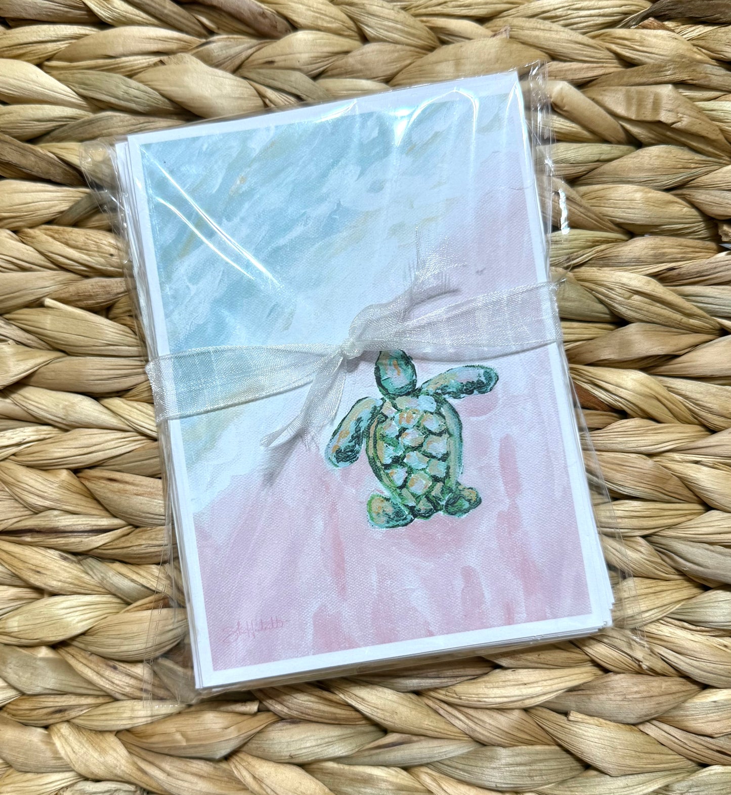 Blank Card Set of 8 - Sea Turtle