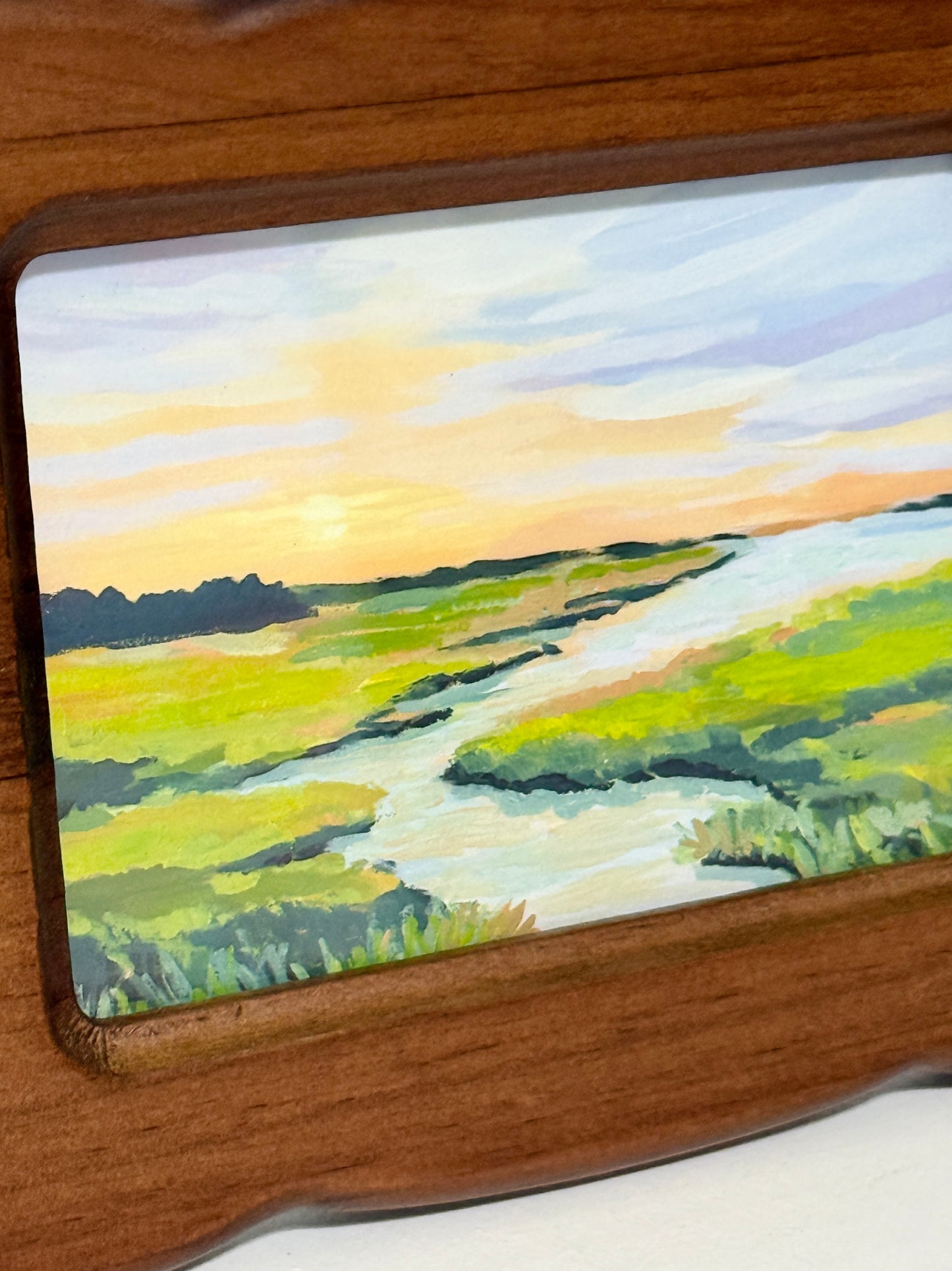 Where the Tides Whisper – Framed Lowcountry Marsh Art Print 5x7