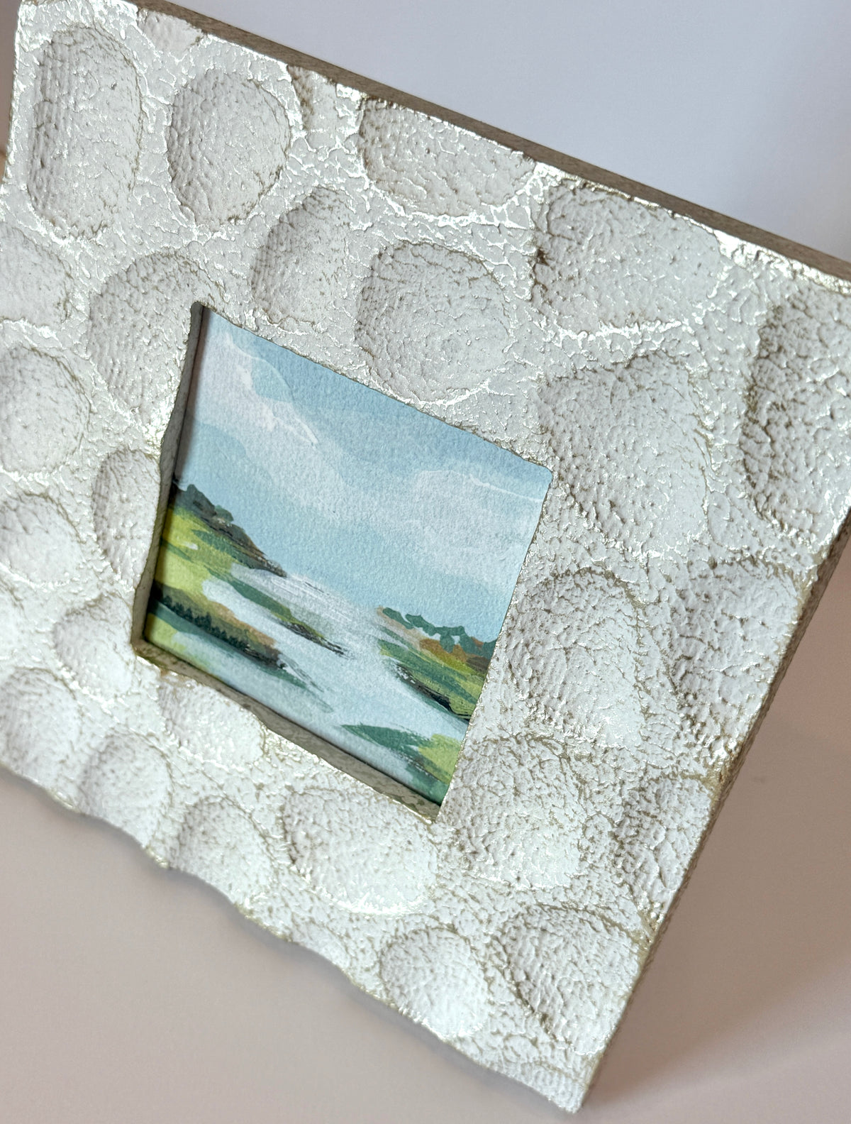 Marsh Landscape Framed Fine Art Print - White & Gold Frame