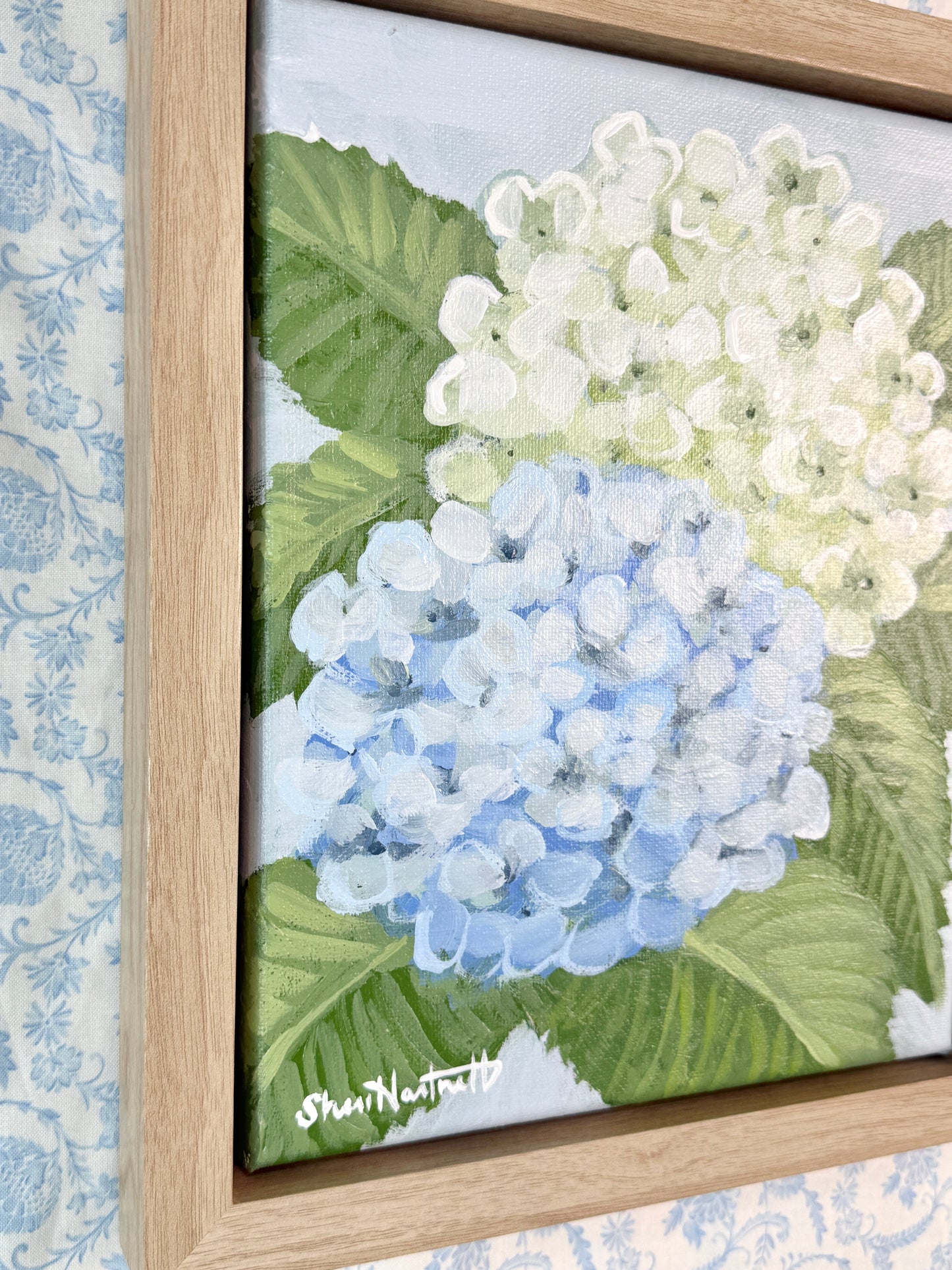 Hydrangea No. 3 — Original Acrylic Painting (Framed 10x12)