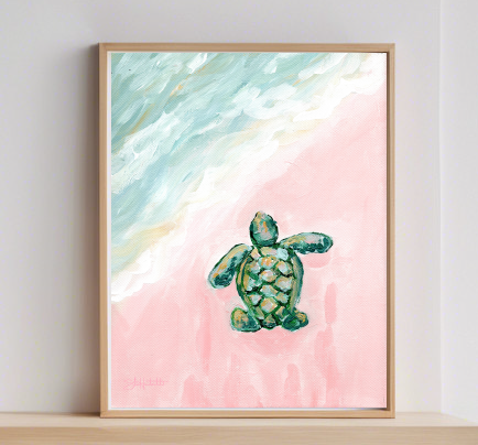 Sea Turtle "First Swim" - Giclee Print