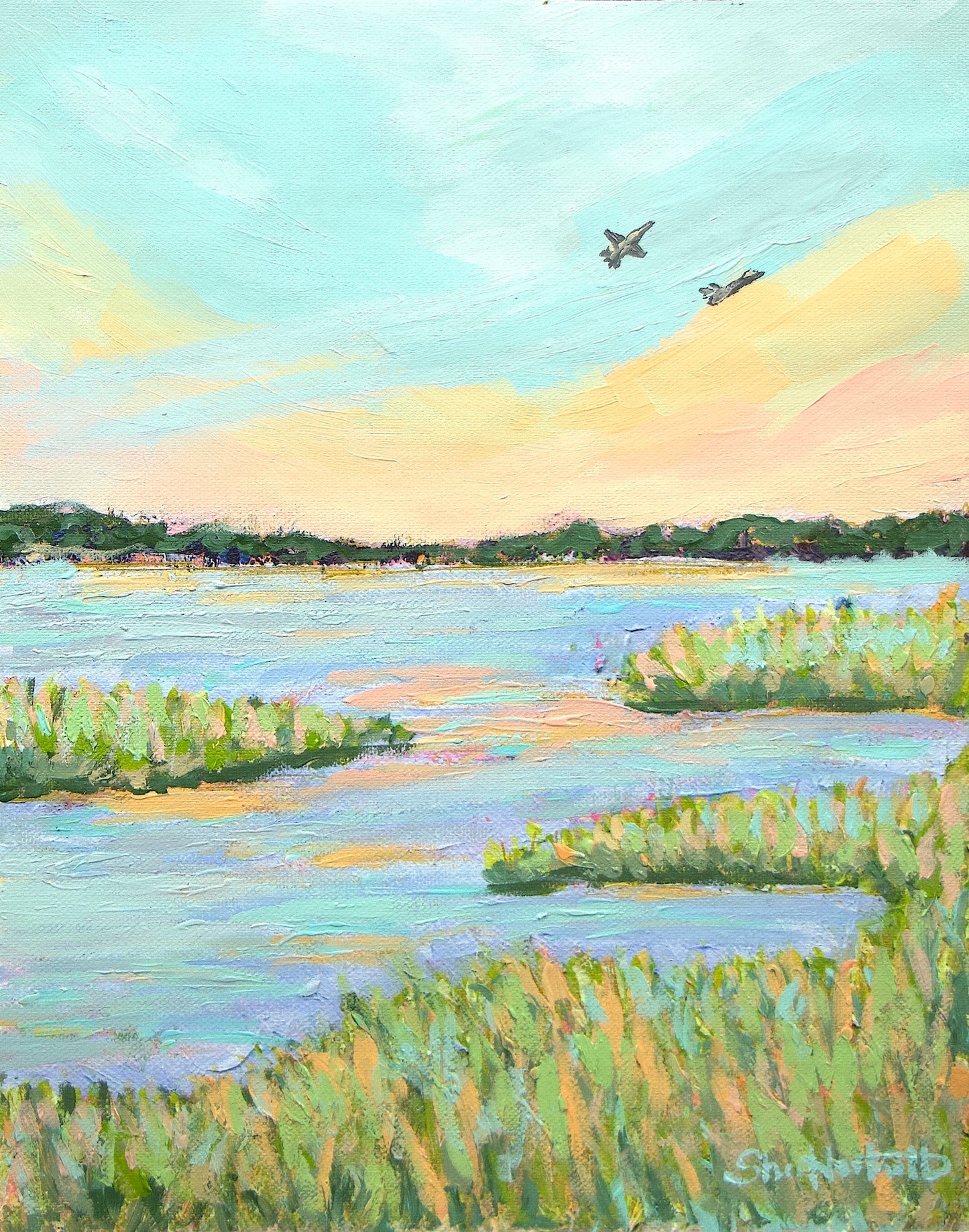 Freedom Marsh — F-35 & F-18 Over the Lowcountry Fine Art Print