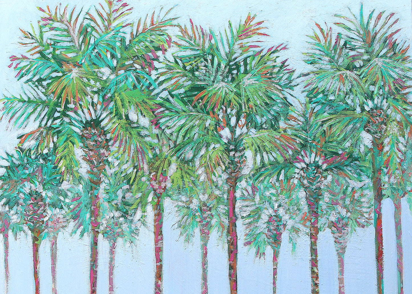 Under the Palms — Coastal Palm Tree Grove Fine Art Print