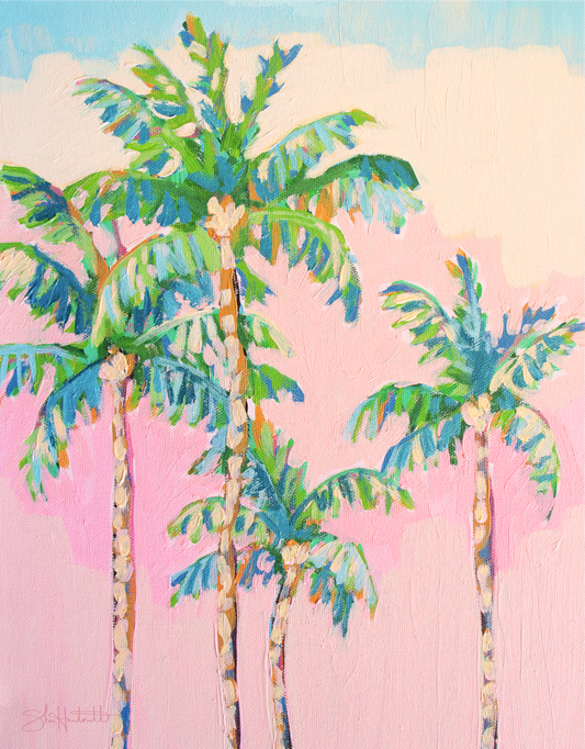 Sunset Palms — Pink Sky Coconut Palms Fine Art Print