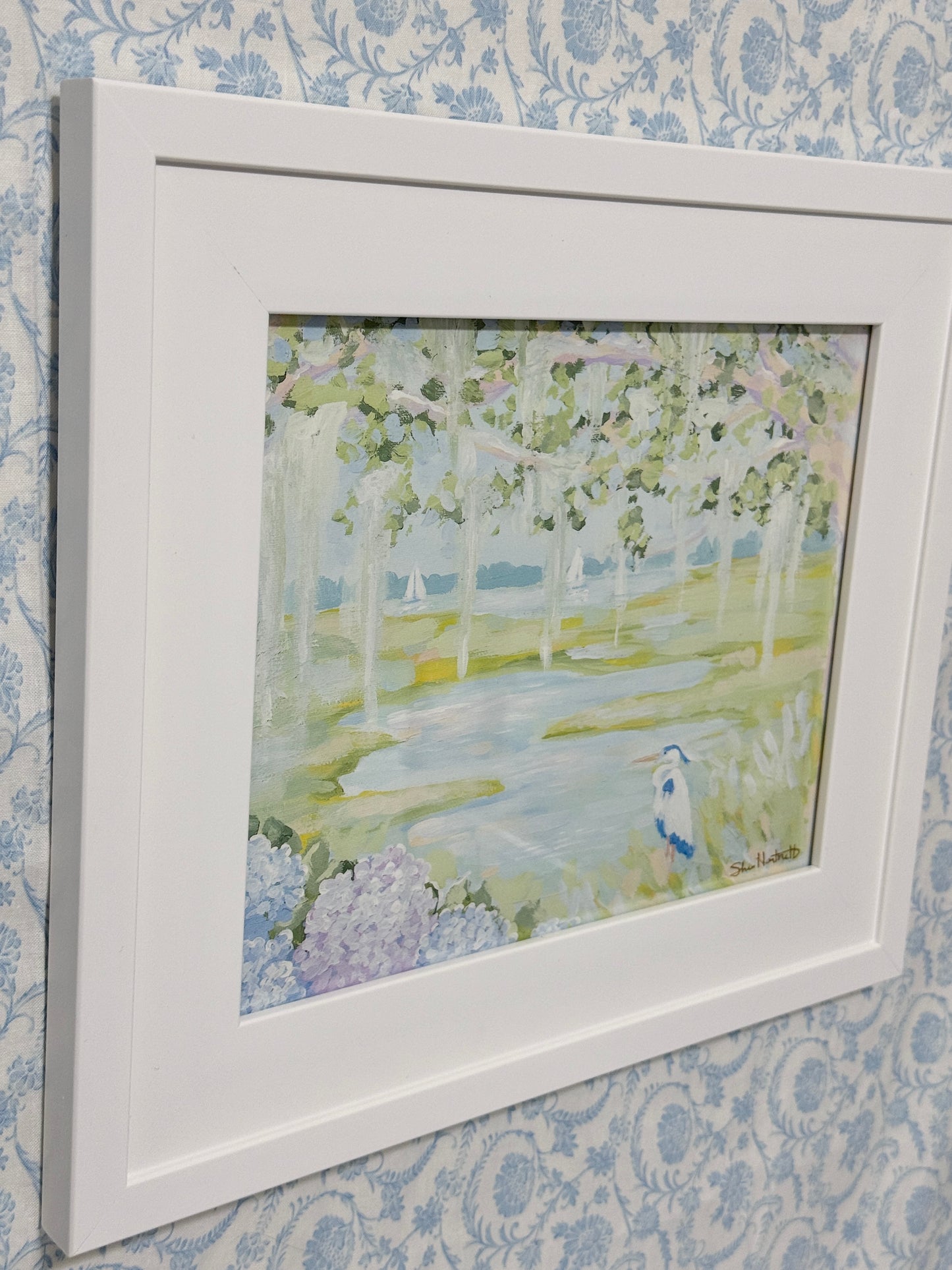 “Lowcountry Lullaby” framed print | Heron Marsh Scene