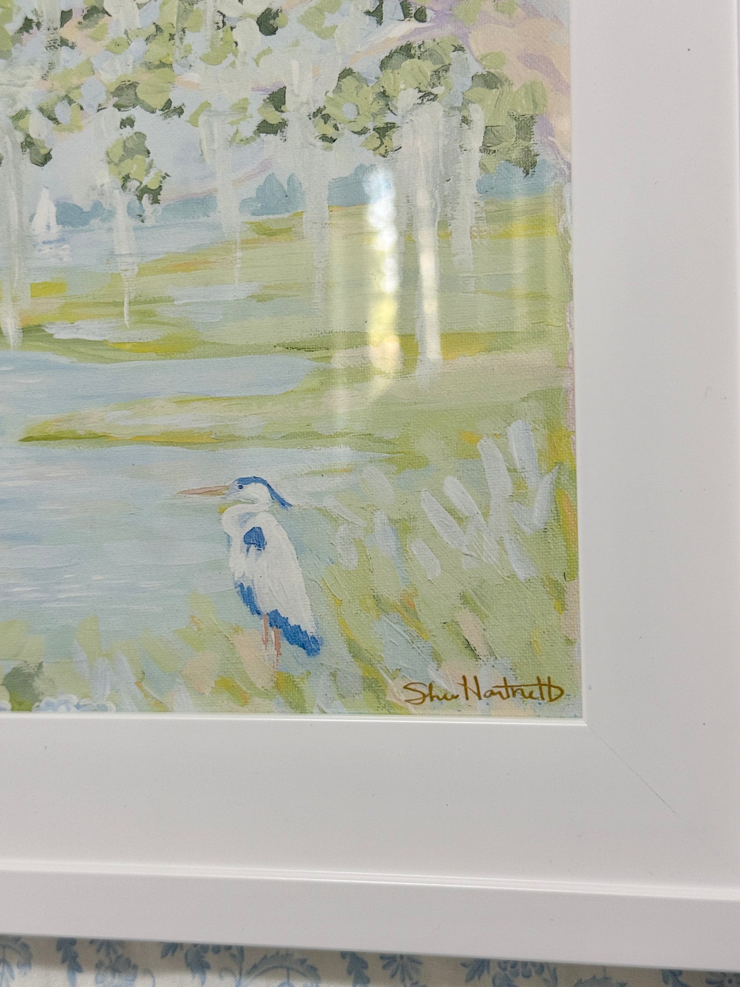“Lowcountry Lullaby” framed print | Heron Marsh Scene