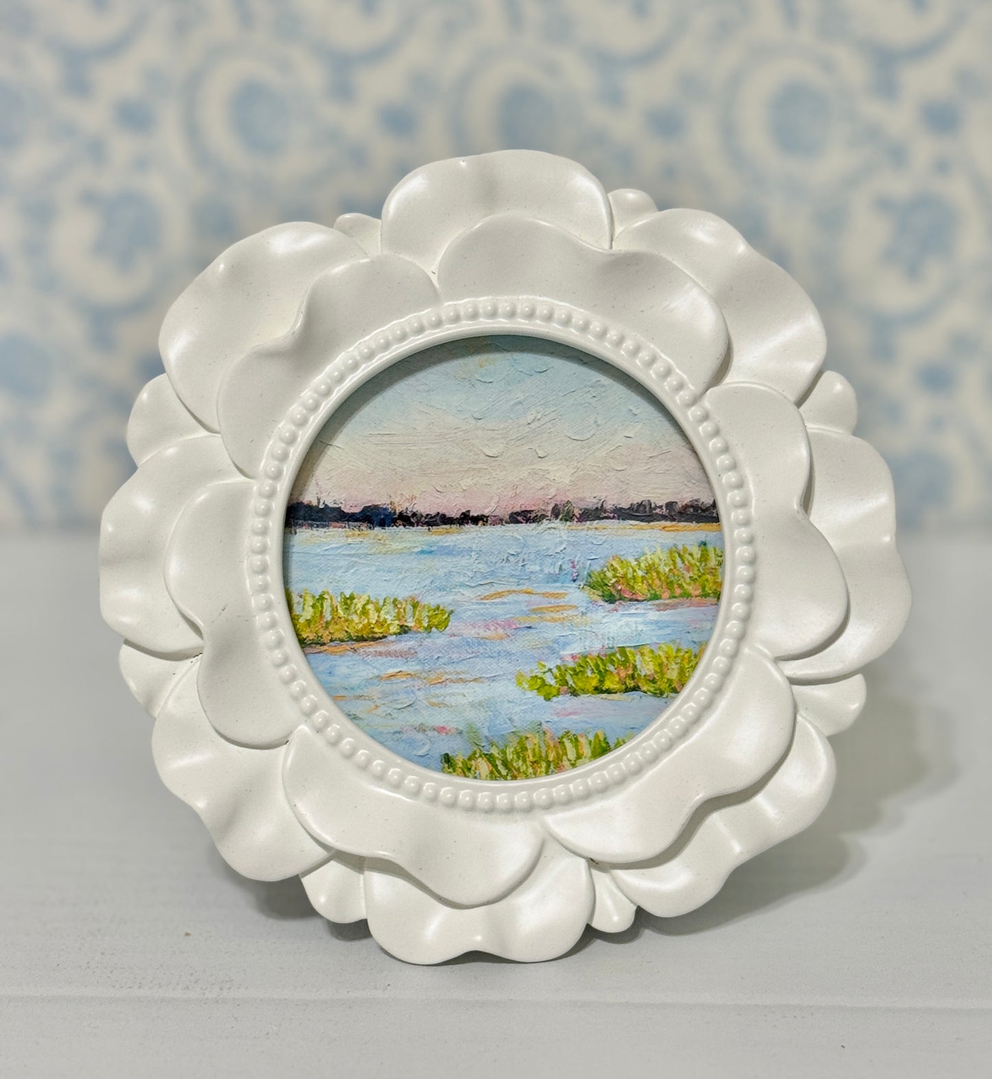 Marsh Print-framed flower 6x6
