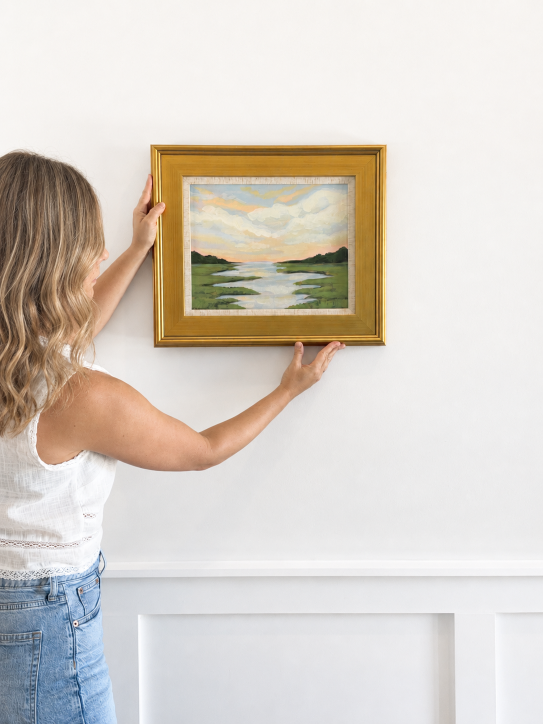 Golden Hour - Original Painting - Framed Gold Plein Air