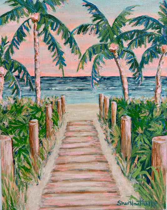 "Tropical Paradise" Original Acrylic Painting- Seaside Collection