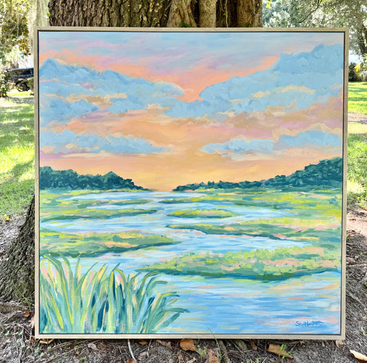 Marsh Sunset-Original Abstract Painting