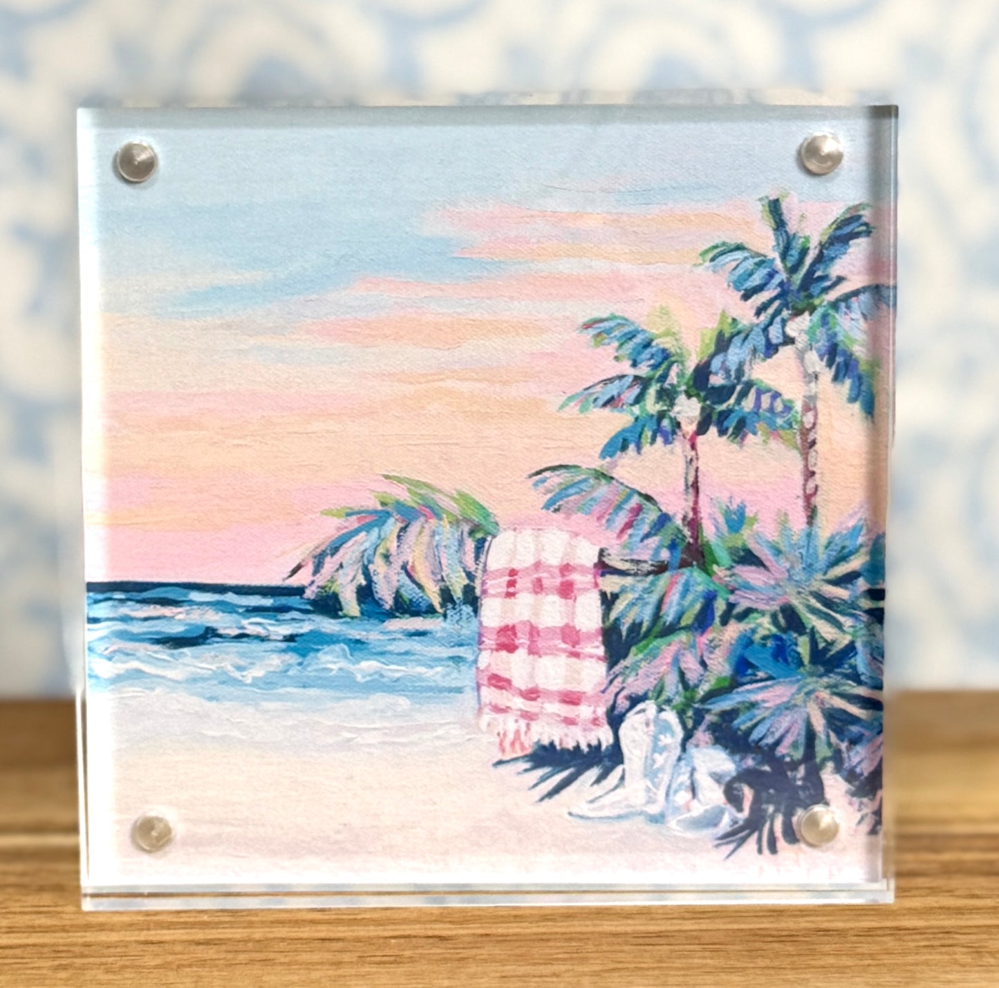 Boots on the Beach- Acrylic Framed Giclee Print