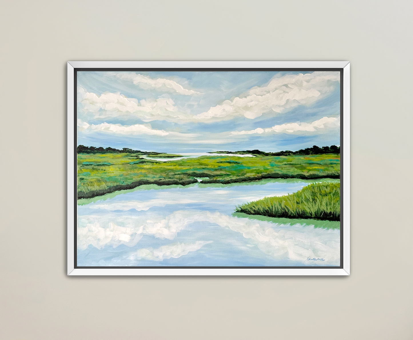 Endless Blue Marsh- Framed Canvas Prints