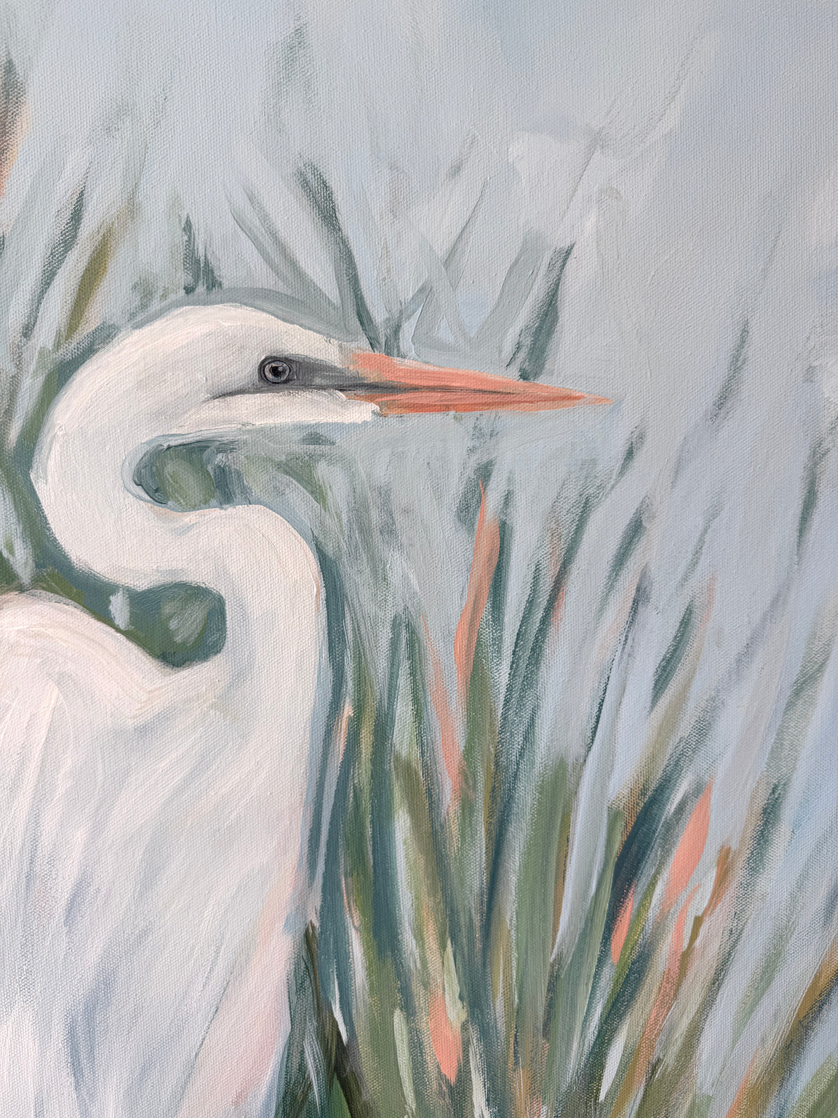 Quiet Sentinel - Original Great White Heron Acrylic Painting