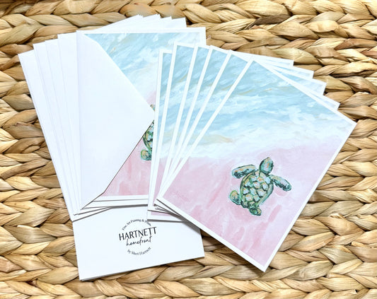 Blank Card Set of 8 - Sea Turtle