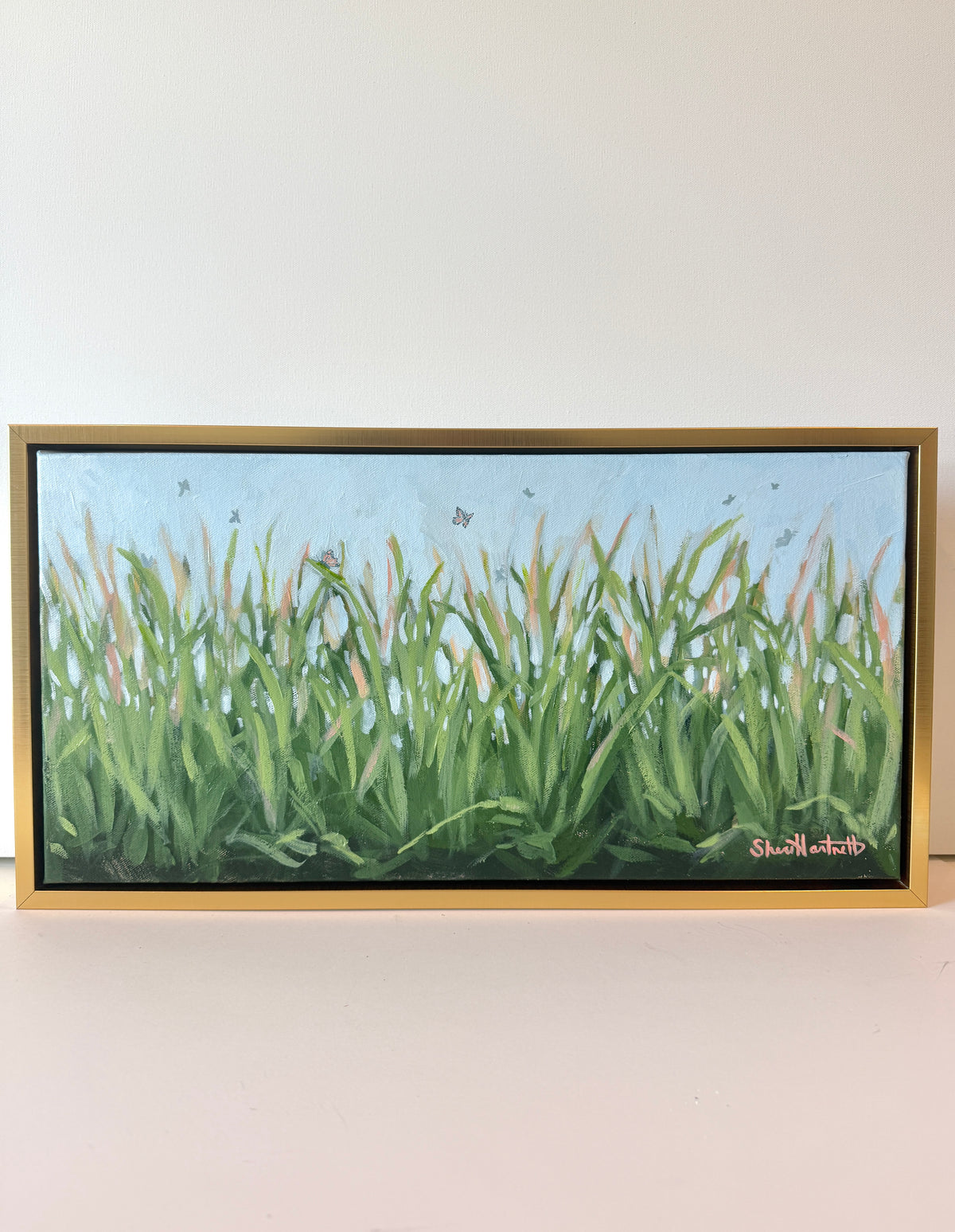 Where Butterflies Wander - Original Painting - Gold framed