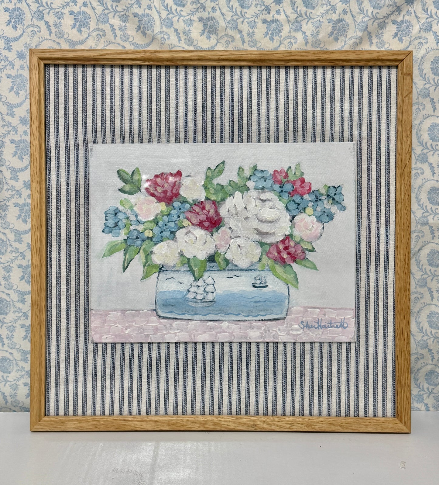 Red White and Bloom- Framed Original