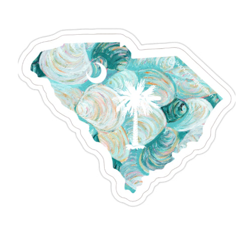Sticker-Clam Shells Palm and Moon- South Carolina State