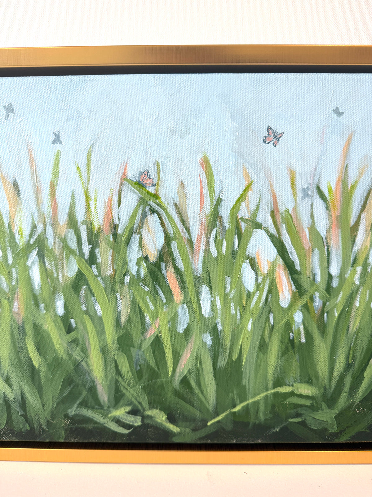 Where Butterflies Wander - Original Painting - Gold framed