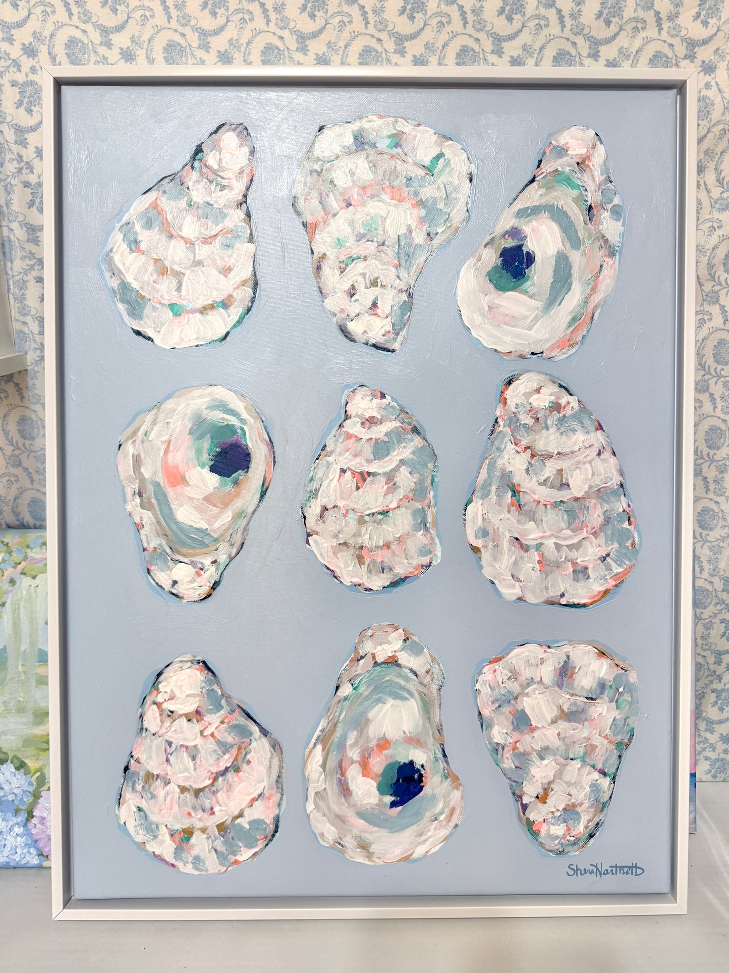 Oysters – Original 18x24 Acrylic Painting (Framed 19x25)