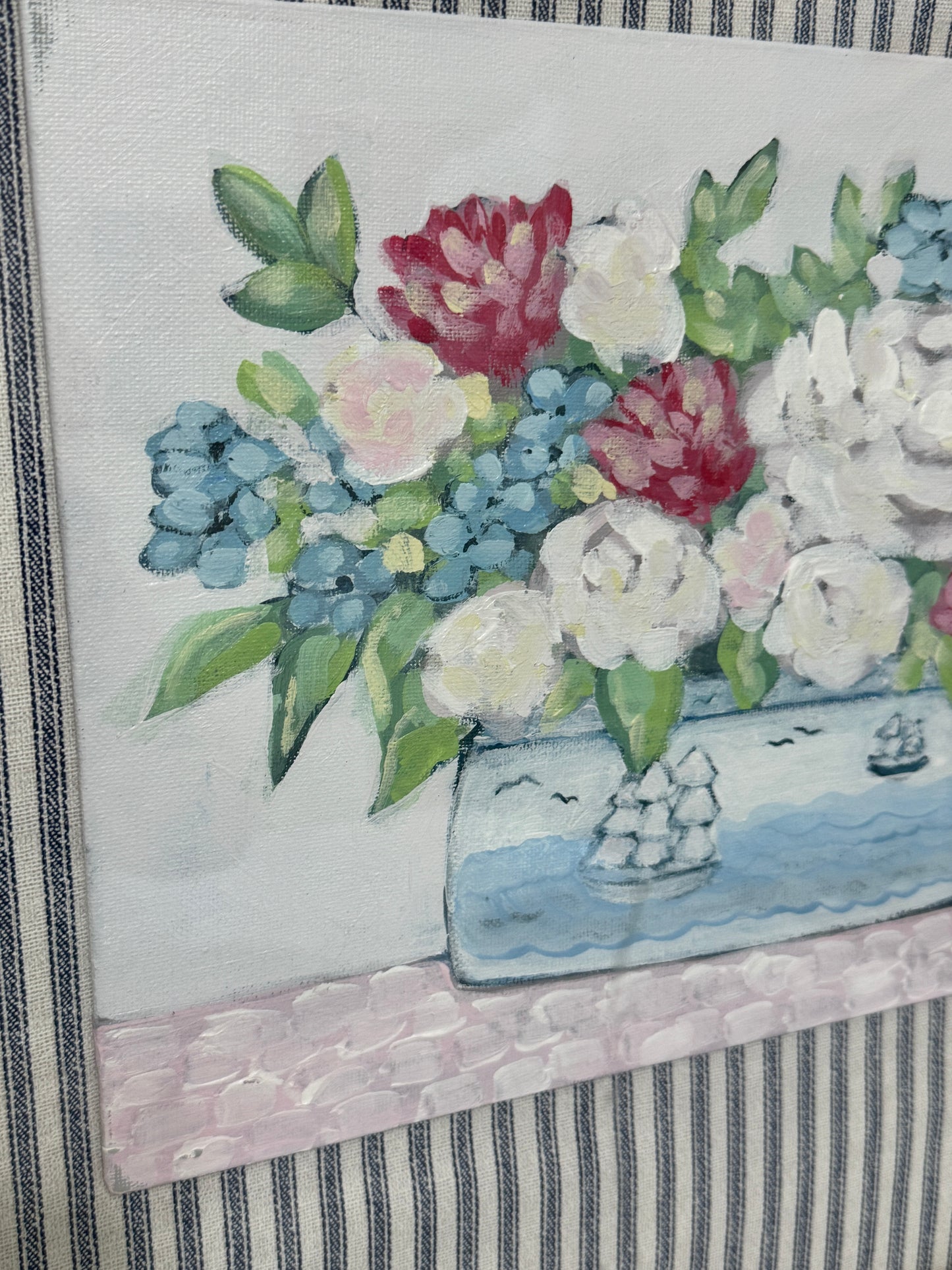 Red White and Bloom- Framed Original