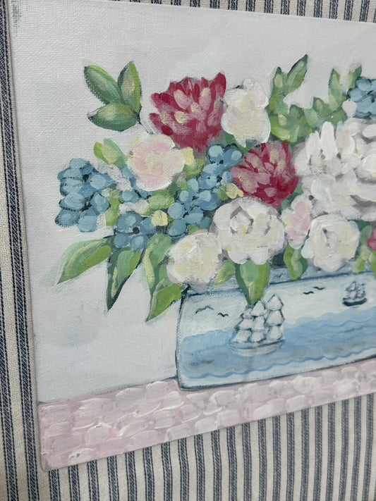 Red White and Bloom- Framed Original