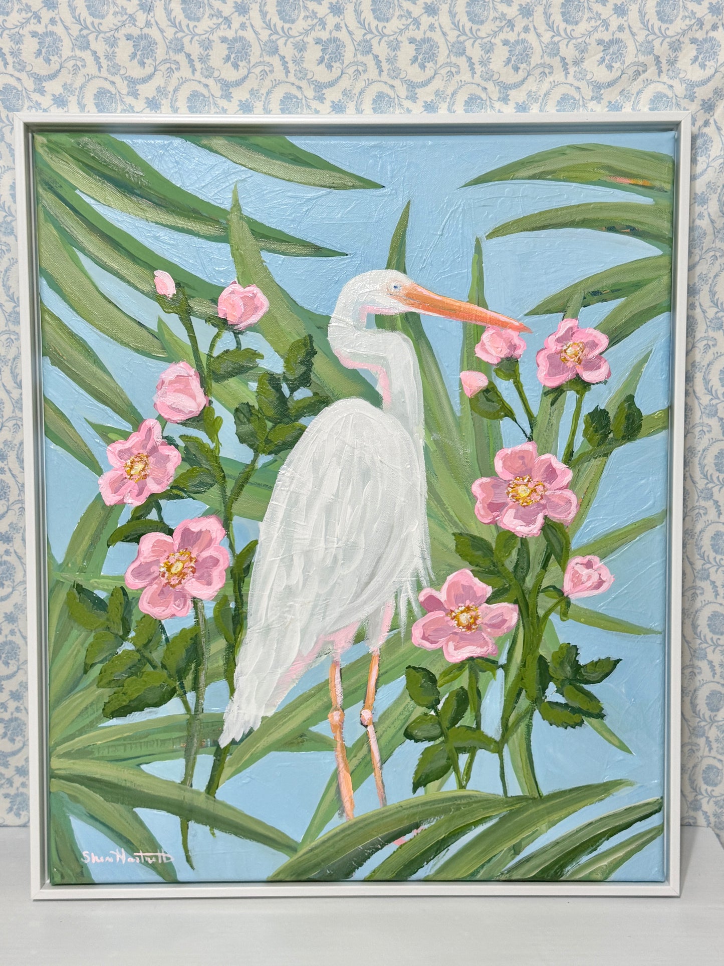 Marsh in Bloom – Original Lowcountry Egret Painting