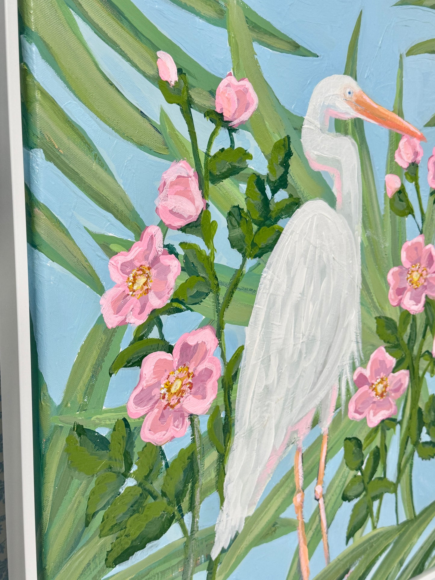 Marsh in Bloom – Original Lowcountry Egret Painting