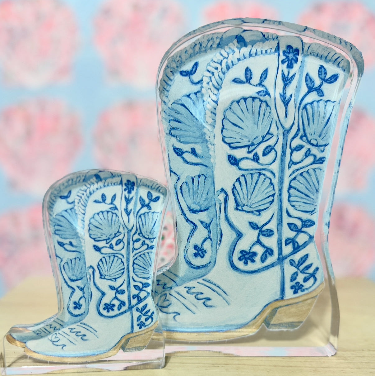 Coastal Cowgirl Boots Acrylic Block Cutout-Stand-Alone