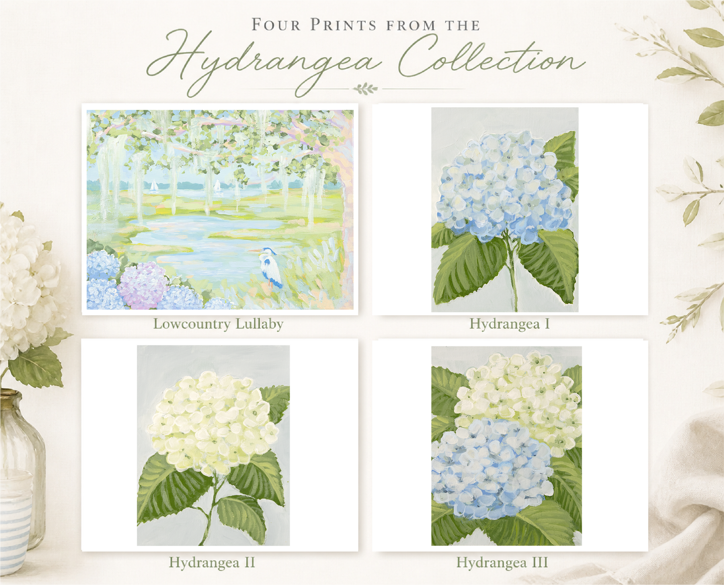 Hydrangea 5x7 Acrylic Magnetic Framed Print — Choose Your Design