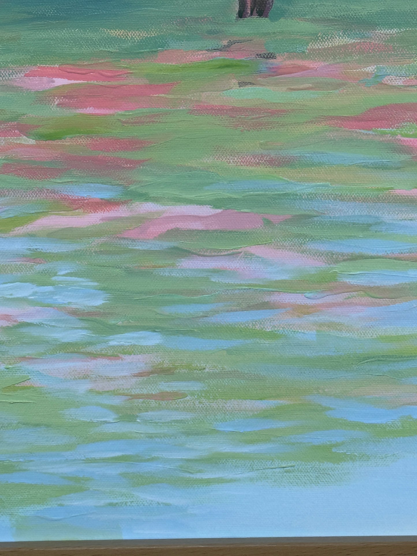 Pink Serenity – Original Roseate Spoonbill Painting 24x30 | Coastal Southern Marsh Art