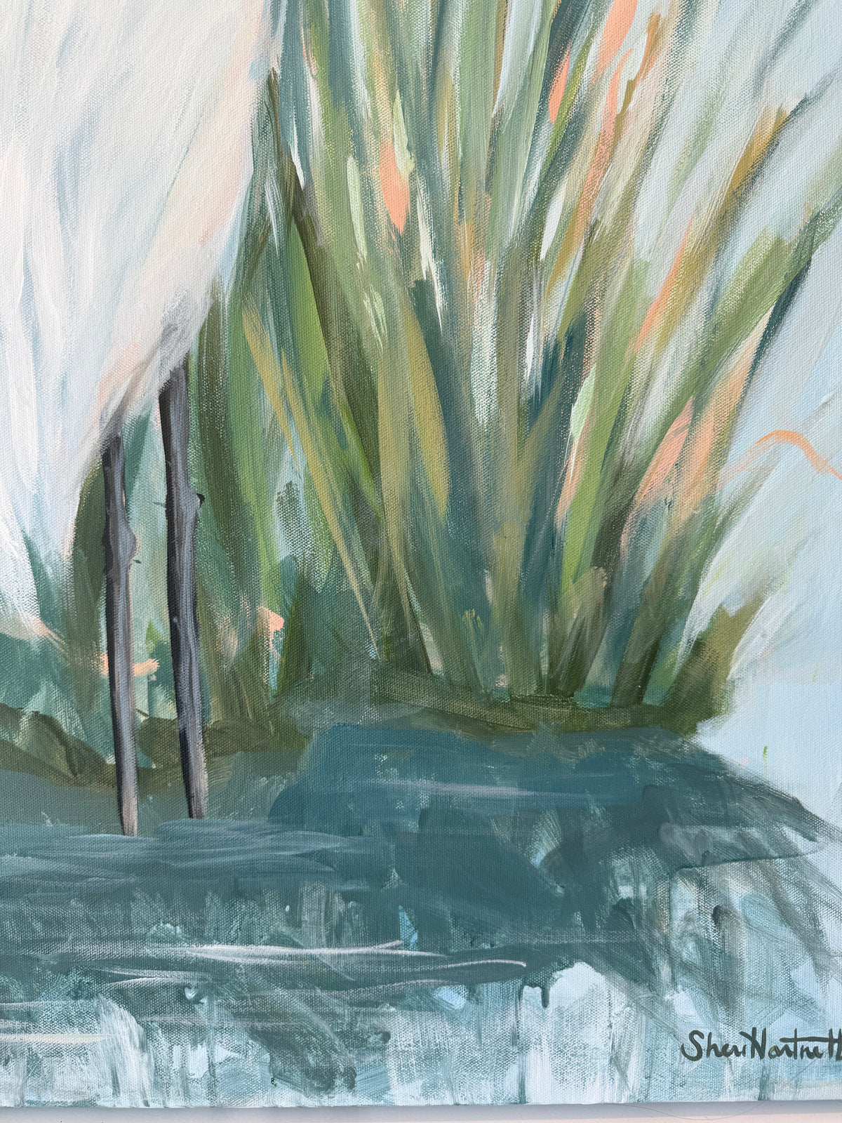 Quiet Sentinel - Original Great White Heron Acrylic Painting