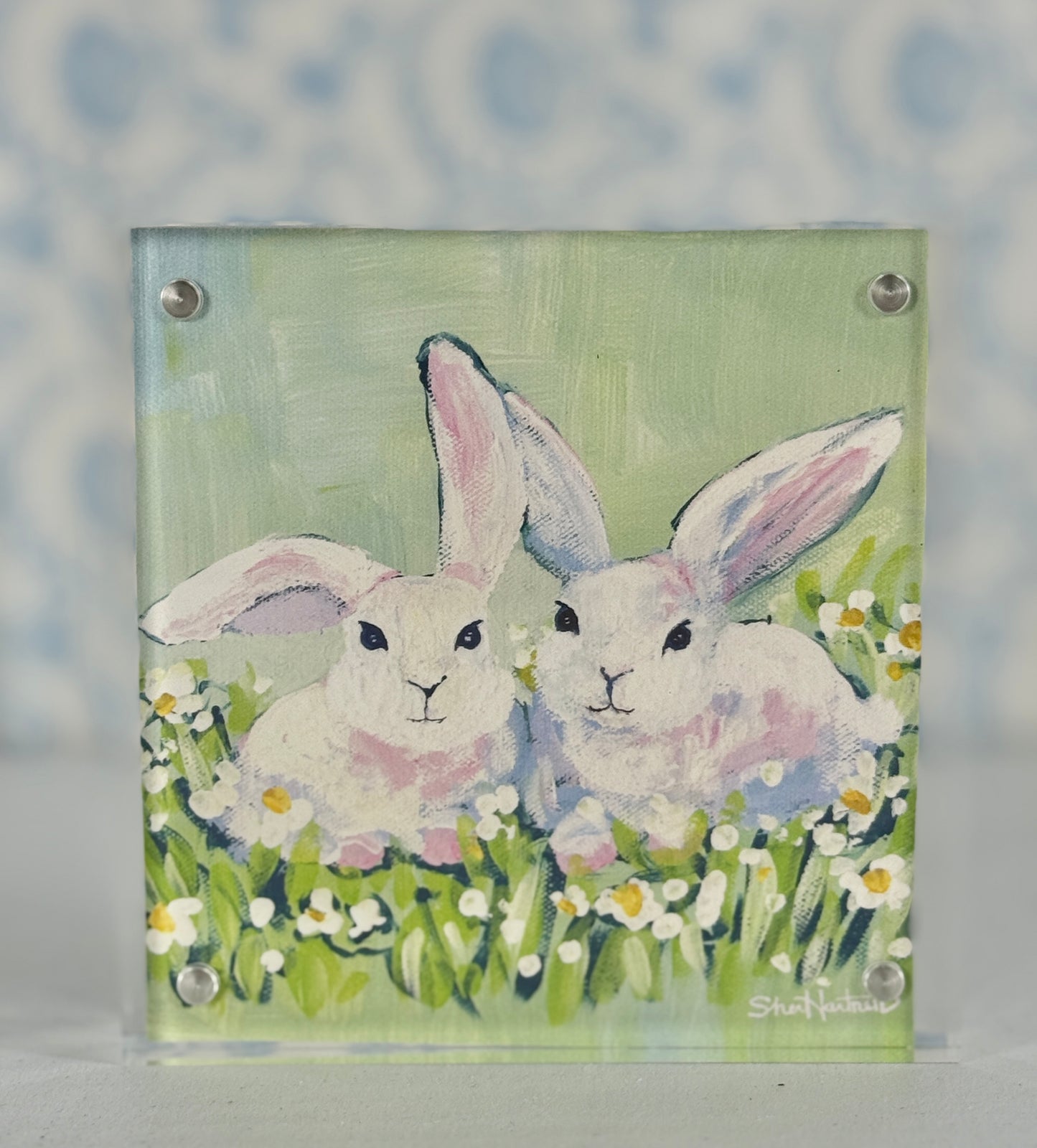 Bunny Art Prints – Acrylic Framed Spring Nursery Decor