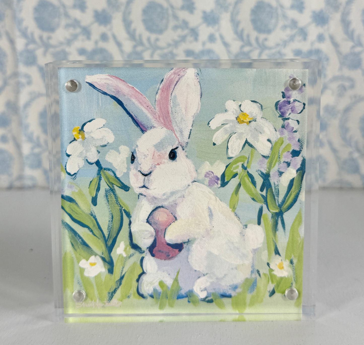 Bunny Art Prints – Acrylic Framed Spring Nursery Decor
