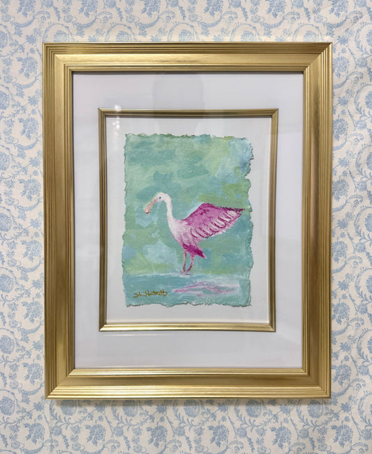 Roseate Spoonbill Original- 11x14 gold framed- 2 of 3