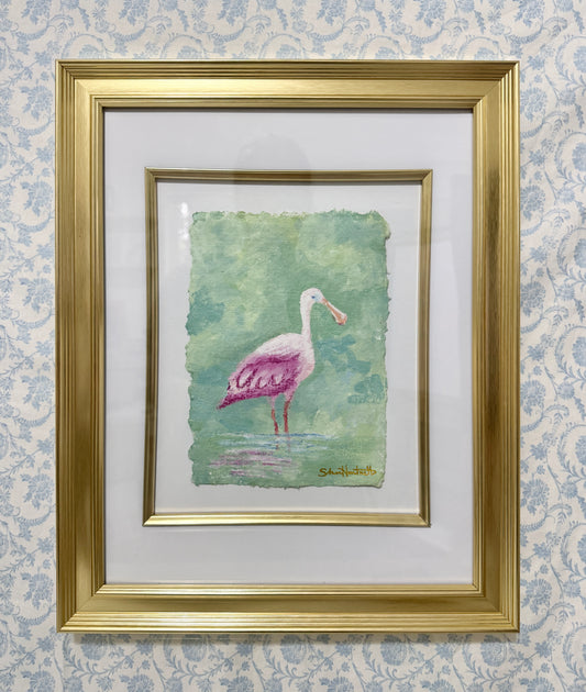 Roseate Spoonbill Original- 11x14 gold framed- 3 of 3