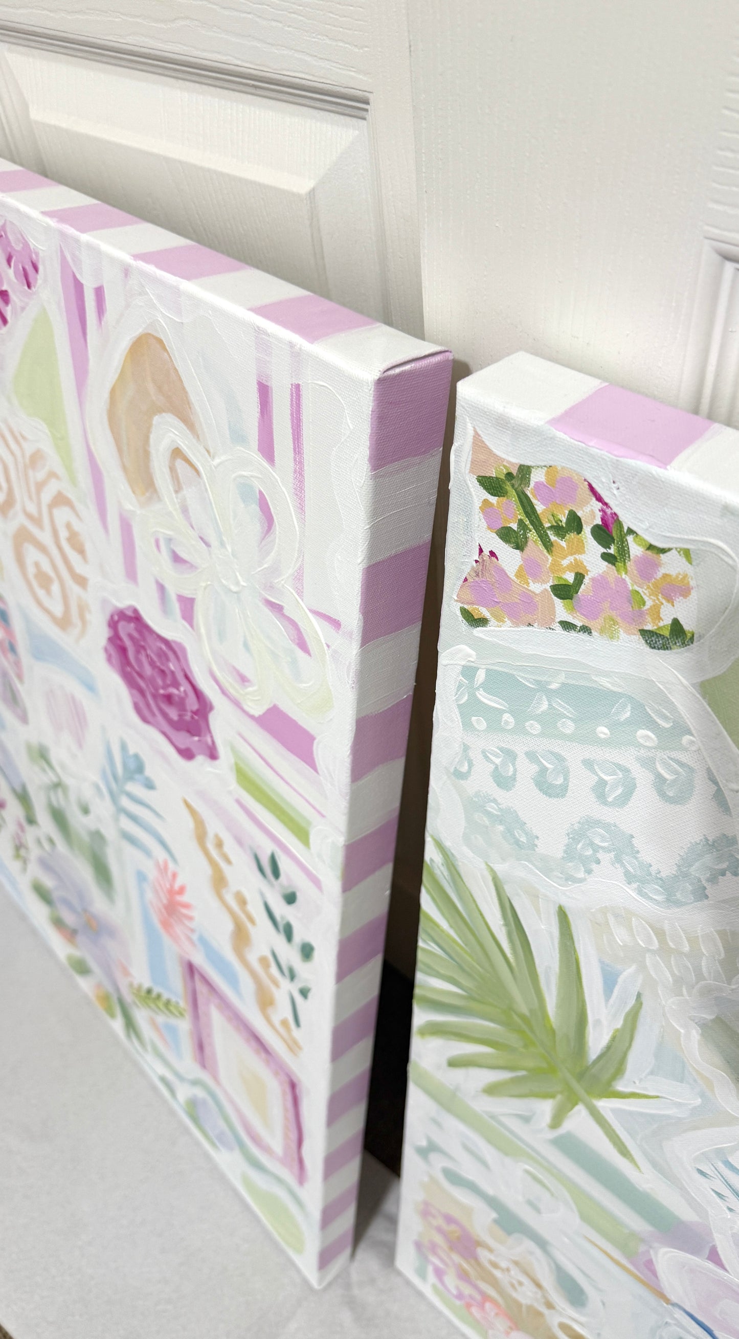 Garden Whispers & Harbor Daydreams | Original Diptych Painting Set | 24x30 Each