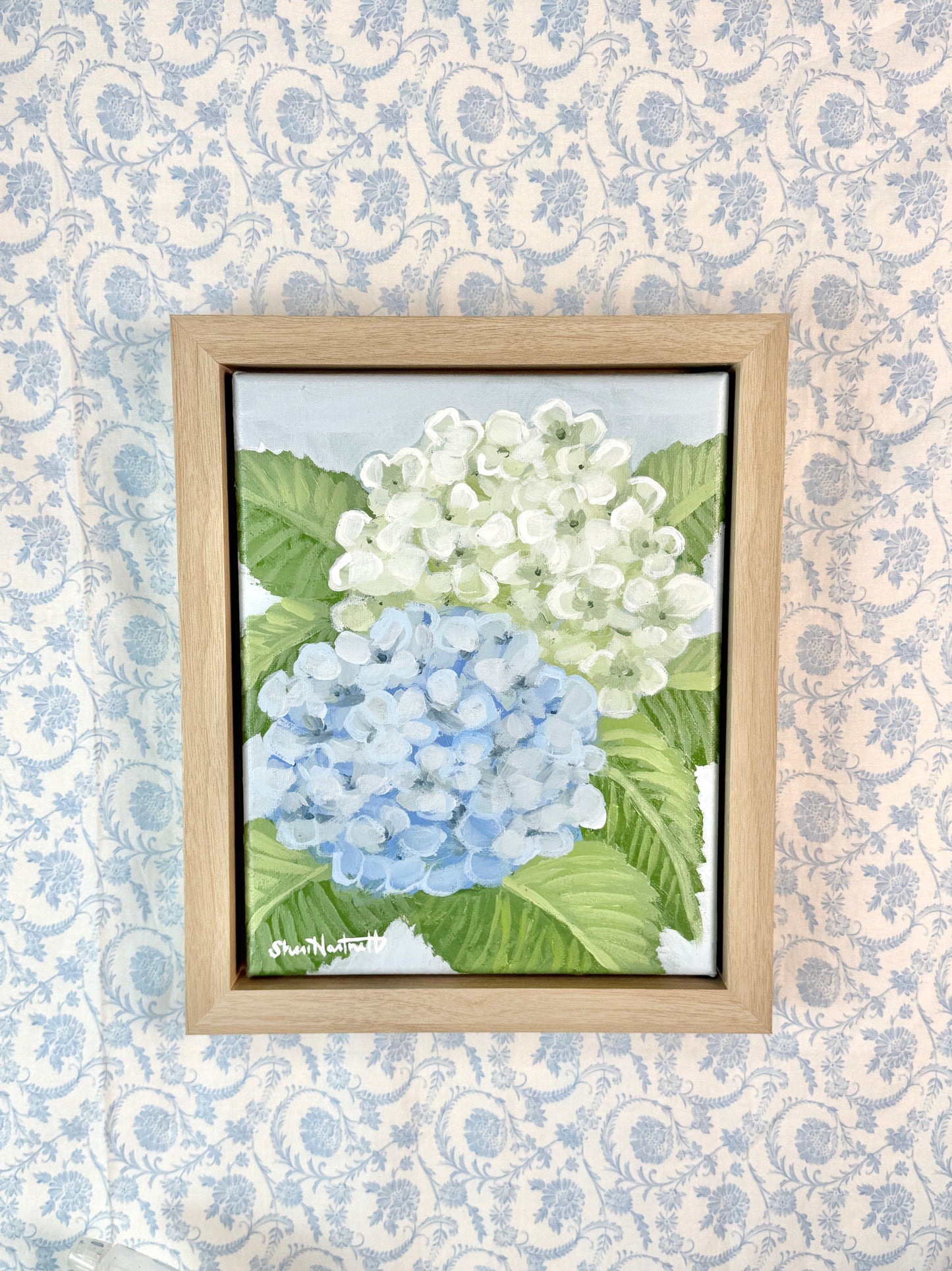 Hydrangea No. 3 — Original Acrylic Painting (Framed 10x12)