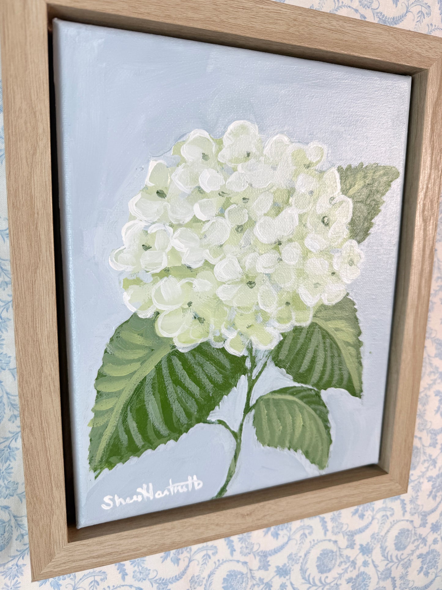 Hydrangea No. 2 — Original Acrylic Painting (Framed 10x12)