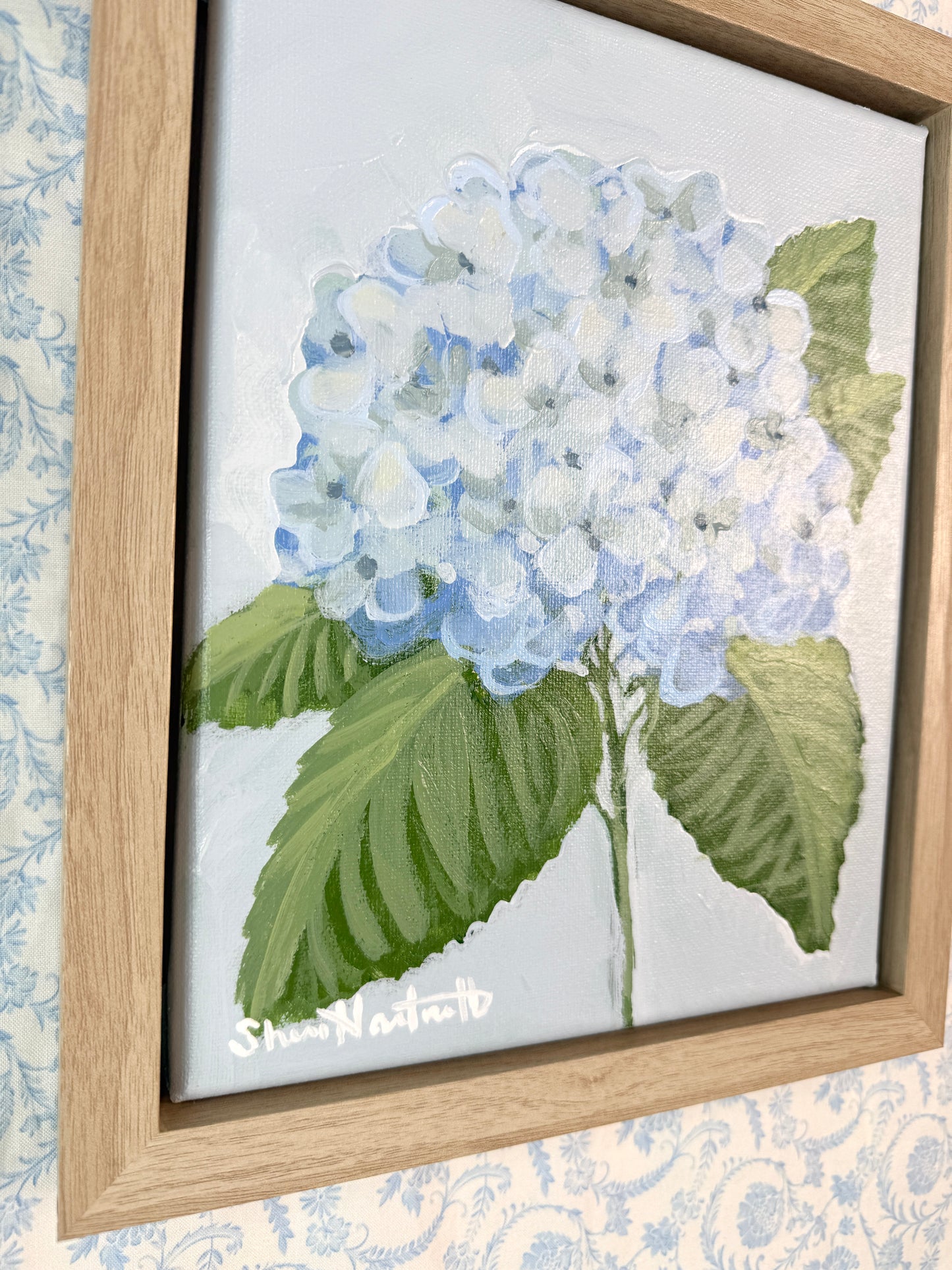 Hydrangea No. 1 — Original Acrylic Painting (Framed 10x12)