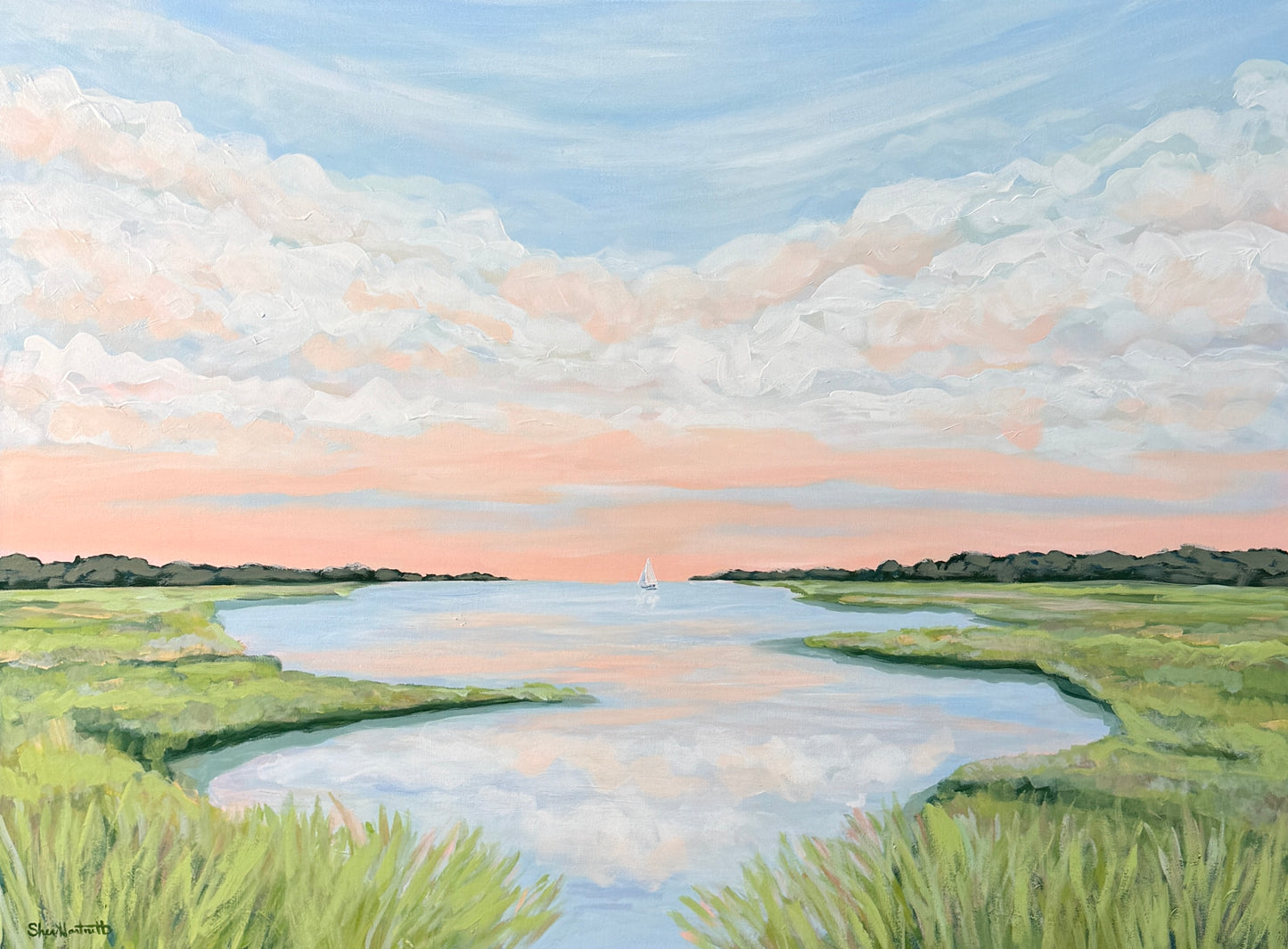 Quiet Passage — Original 30x40 Marsh Landscape Painting