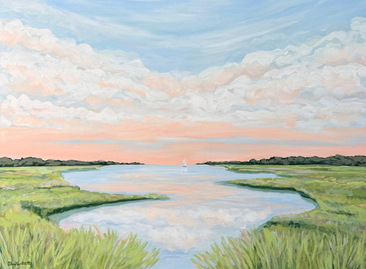 Quiet Passage — Original 30x40 Marsh Landscape Painting