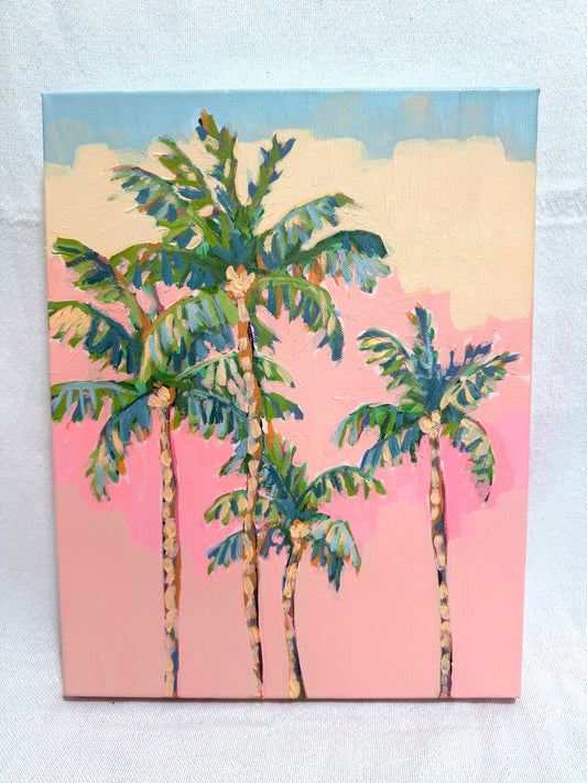 "Sunset Palms" Original Acrylic Painting- Seaside Collection