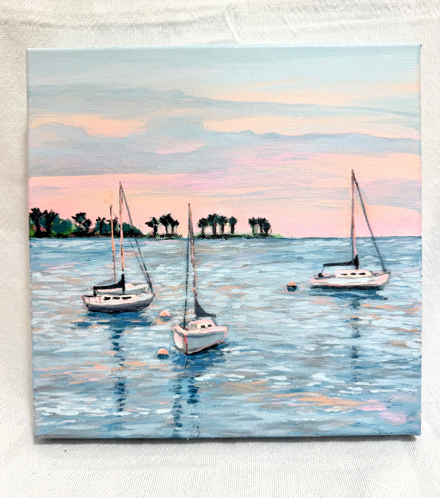 "Sunset Sailing" Original Acrylic Painting- Seaside Collection