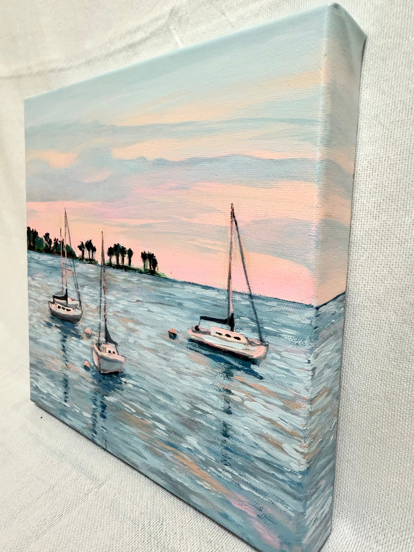 "Sunset Sailing" Original Acrylic Painting- Seaside Collection
