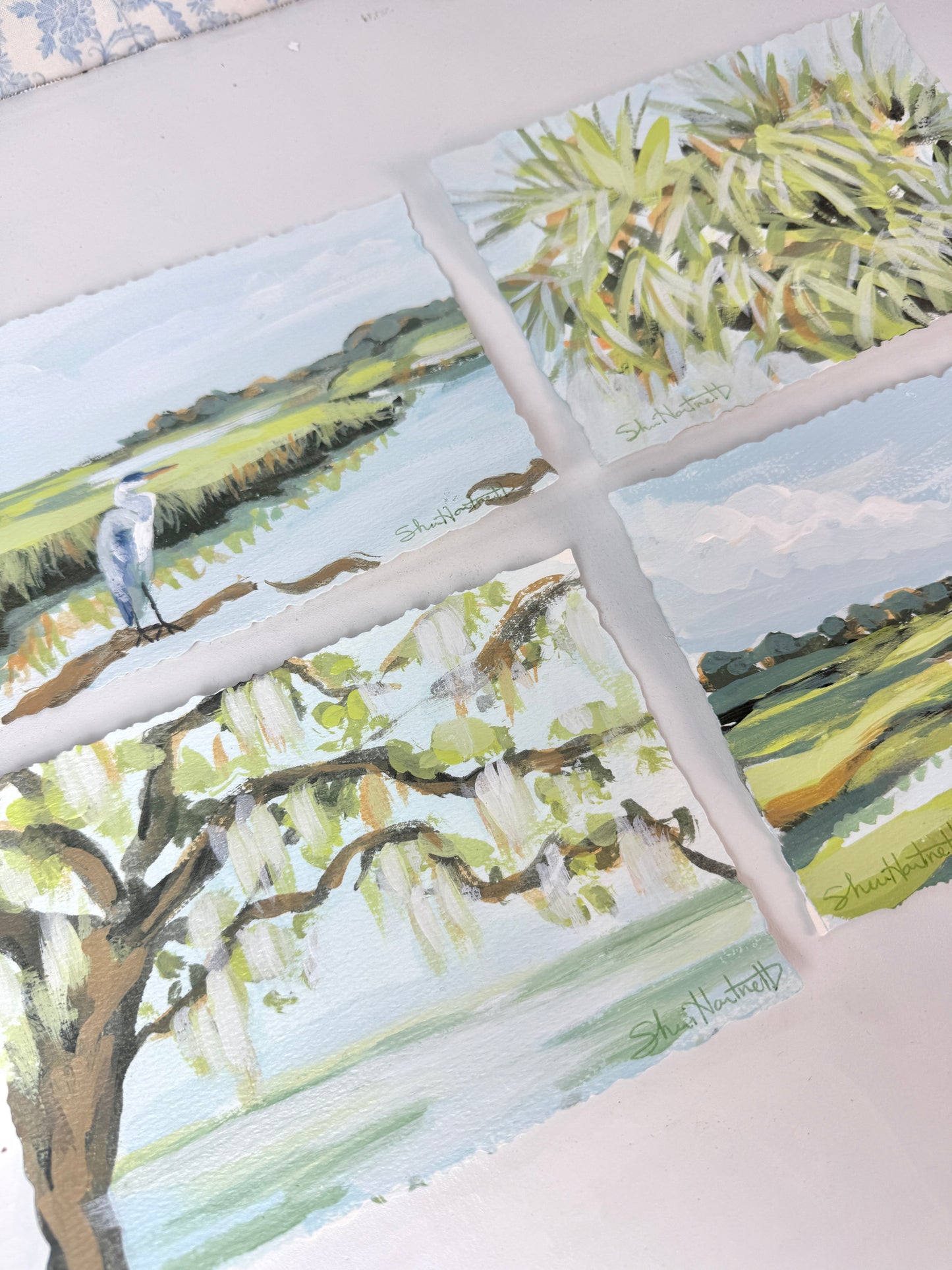 Lowcountry Calm Collection — Set of 4 Original 5x7 Coastal Paintings- No. 3