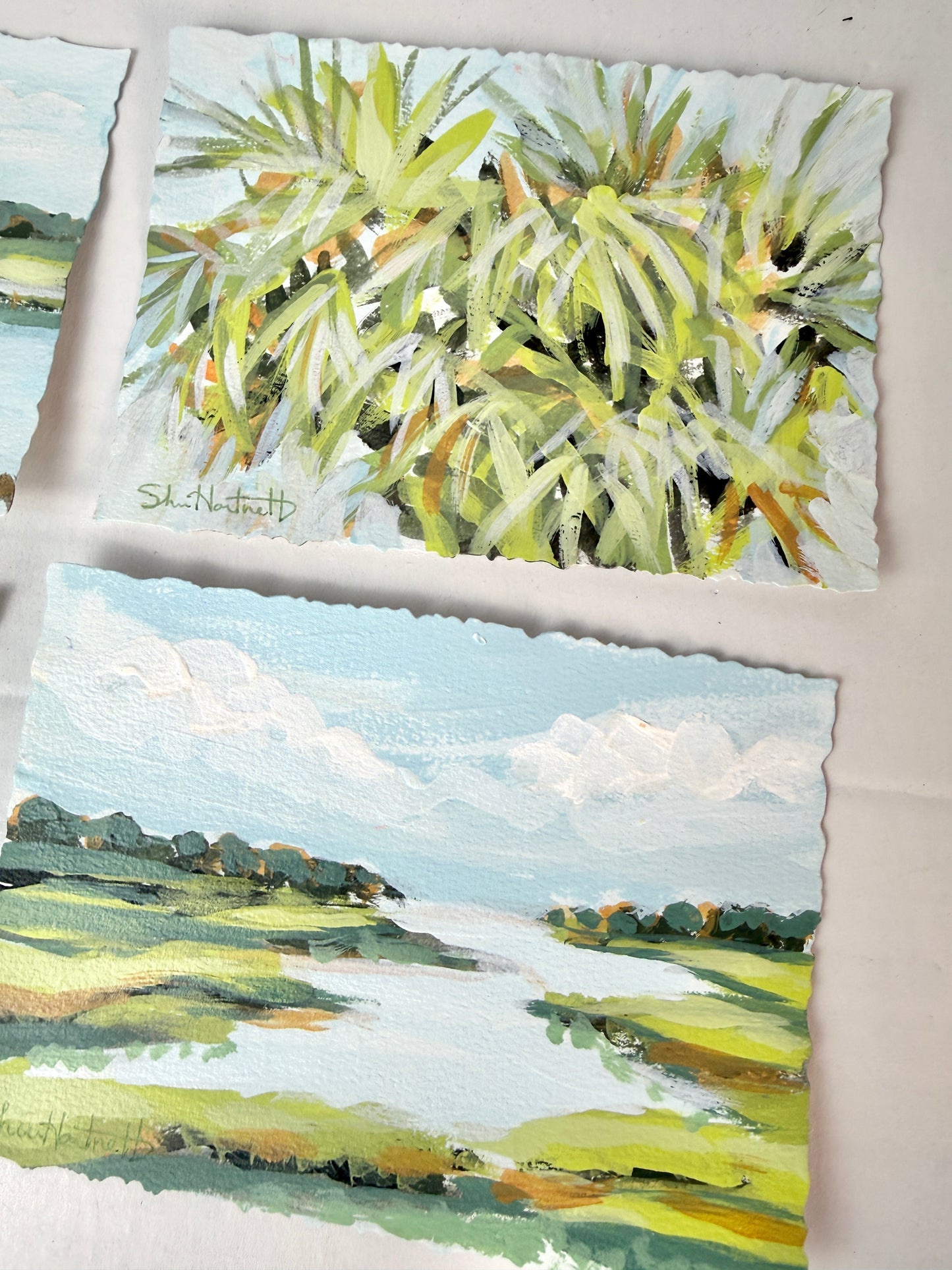 Lowcountry Calm Collection — Set of 4 Original 5x7 Coastal Paintings- No. 3