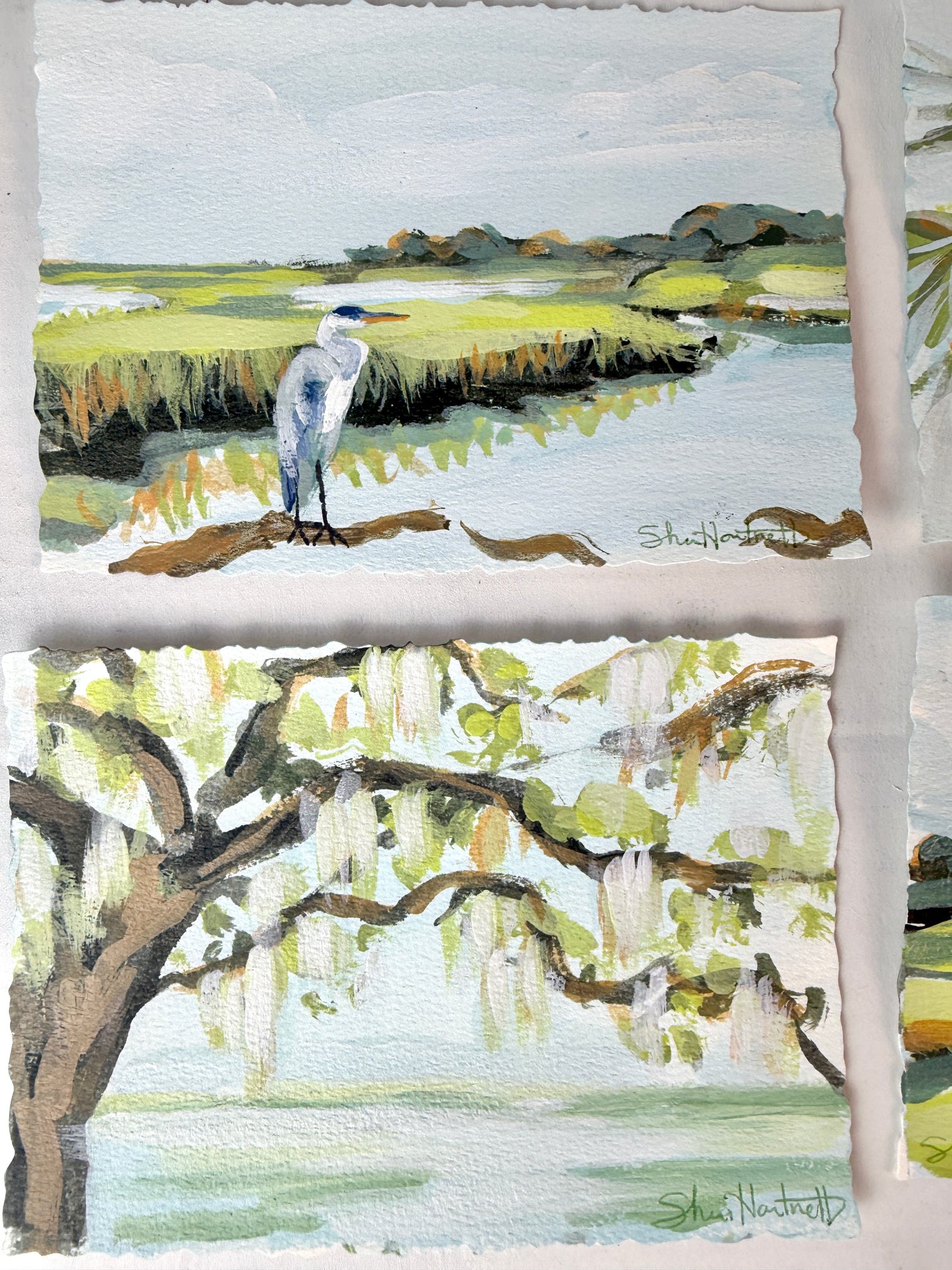 Lowcountry Calm Collection — Set of 4 Original 5x7 Coastal Paintings- No. 3