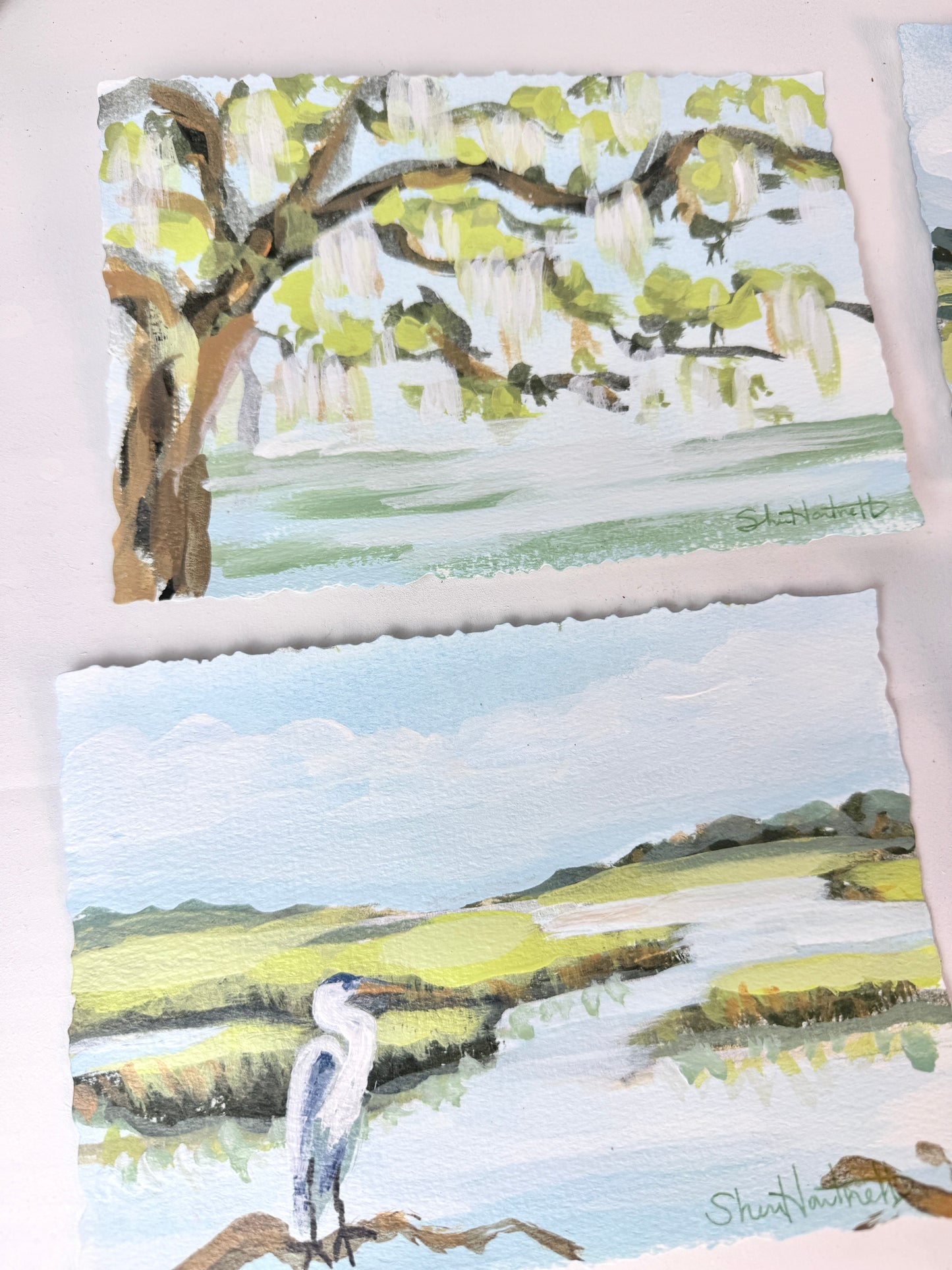 Lowcountry Calm Collection — Set of 4 Original 5x7 Coastal Paintings- No. 1